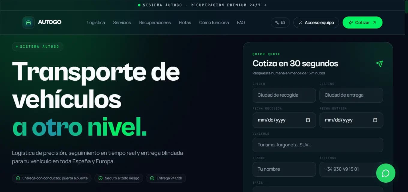 AutoGoDelivery | Logistics & Delivery Automation Platform — Custom project preview